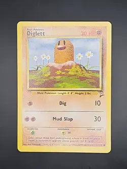 DIGLETT 71/130 VINTAGE WOTC Pokemon Card BASE SET 2 LP - Image 1