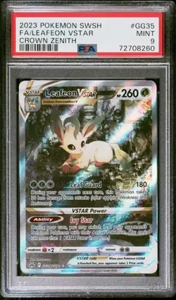 POKEMON 2023 CROWN ZENITH LEAFEON VSTAR FULL ART GG35 PSA 9 JS226 - Image 1