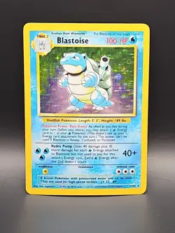 Blastoise 2/102 Base Set Holo Rare 100 HP Pokemon TCG Card Vintage WOTC MP - Image 1