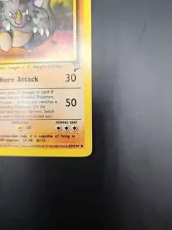 Rhydon 59/130 Uncommon Unlimited Edition Base Set 2 Pokemon VLP - Image 5