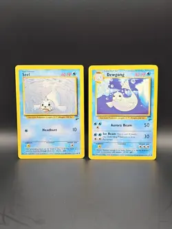 Dewgong 36/130 AND Seel 61/130 - Base Set 2 Pokemon Card WOTC Vintage-LP - Image 1