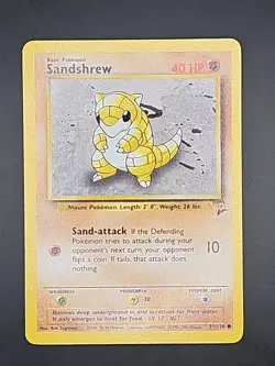 Sandshrew 091/130 Pokemon Cards Base Set 2 Common Vintage WOTC LP - Image 1