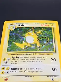 Raichu 14/102 Base Set Holo Unlimited Rare Card Pokemon TCG Vintage WOTC LP/NM - Image 5