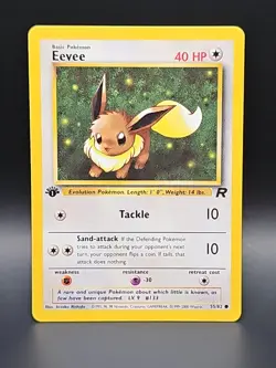1st Edition Eevee 55/82 Team Rocket Set Rare Vintage Pokemon Card - NM - Image 1