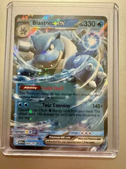 Blastoise ex 009/165 Scarlet & Violet 151 Double Rare Holo Pokemon TCG Card NM - Image 1