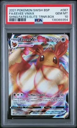 EEVEE VMAX PSA 10 2021 POKEMON SWSH BLACK STAR PROMO #087 FULL ART - Image 1