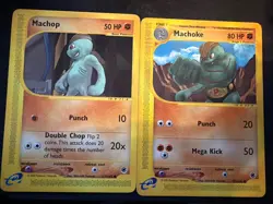 Pokemon-E-READER LOT MACHOP 117/165 MACHOKE 85/165 Expedition Set LP/NM Vintage! - Image 1