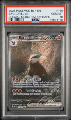 Pokemon Black Bolt Excadrill ex 168 PSA 10 - Image 1