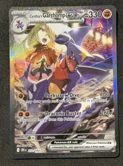 Pokemon Cynthia's Garchomp EX Full Art Holo Destined Rivals 232/182 330 HP EN - Image 1