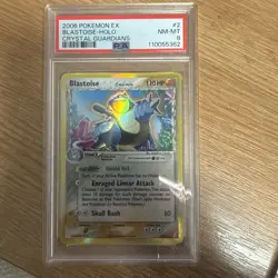 Pokemon Blastoise EX Crystal Guardians Holo Rare #2 PSA 8 - Image 1