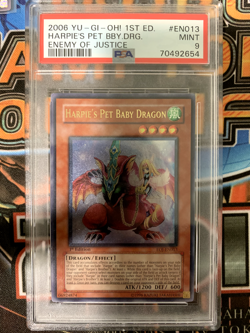 Yugioh Konami EOJ-EN013 Harpie's Pet Baby Dragon 1st Edition Ultimate Rare PSA 9 - Image 1