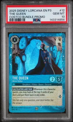 2025 DISNEY LORCANA EN P3-PROMO #12 THE QUEEN - MIRROR SEEKER PSA 10 - Image 1