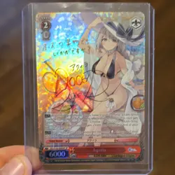 OFFERS OPEN! Weiss Schwarz Azur Lane Aquila SP Full Art Foil Hard Signed Card. - Image 1