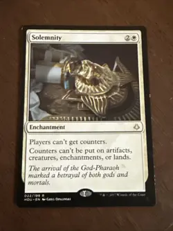MTG Solemnity Hour of Devastation Regular Card 022/199 LP - Image 1