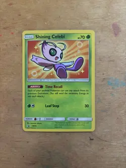 Pokemon Shining Celebi SM79 70 HP Basic Leaf Step Promo Holo Card SM 2017 - Image 1