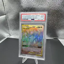 PSA 9 Pokemon Card Arceus Dialga Palkia GX 258/236 Secret Rainbow 2019 - Image 3