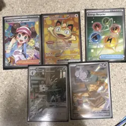 Pokemon TCG 5-Card Lot Meowth GX, Espurr, Spewpa, Rosa's Encouragement, Foil - Image 1