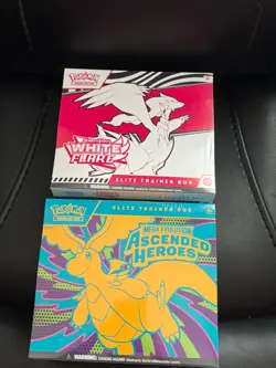 Pokemon Scarlet & Violet White Flare ETB & Mega Evolution Ascended Heroes ETB - Image 1