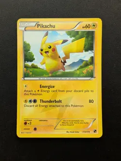 NM Pokemon Pikachu Holo Card 115/114 Black and White Textured Secret Rare - Image 1