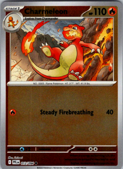 Charmeleon 012/094 Common Reverse Holo - Pokemon TCG Phantasmal Flames - NM - Image 1