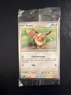 Eevee 133/165 STAMPED SEALED HOLO BLEED/SWIRL Holiday Calendar Pokemon TCG MINT - Image 1