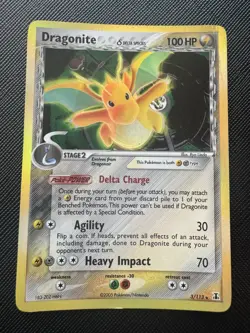 Pokemon TCG Dragonite EX Delta Holo Rare Card 3/113 Delta Species 2005 - Image 1