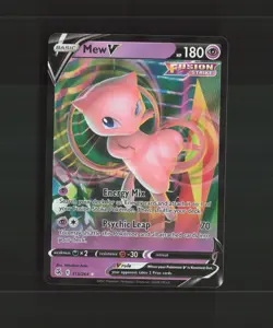 Mew V 113/264 Fusion Strike Ultra Rare Holo Pokemon Card NM - Image 1