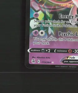 Mew V 113/264 Fusion Strike Ultra Rare Holo Pokemon Card NM - Image 5