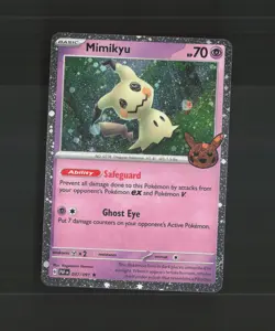Mimikyu 037/091 Paldean Fates Cosmos Holo Rare Holo Pokemon Card NM - Image 1