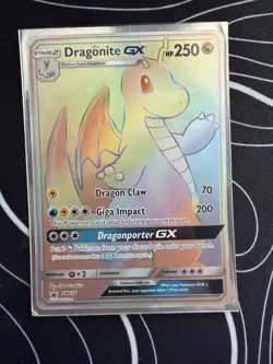 POKEMON Dragonite GX SM156 Black Star Promo Rainbow Rare Holo Authentic - Image 1