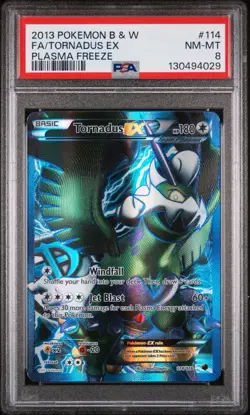 2013 POKEMON BW PLASMA FREEZE TORNADUS EX #134 FULL ART PSA 8 NM #130494029 - Image 3
