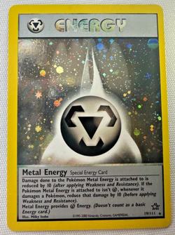 Holo Neo Genesis Pokemon TCG Metal Energy Card LP - Image 1