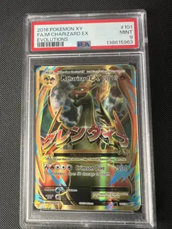 Mega M Charizard EX 101/108 PSA 9 MINT Full Art 2016 Pokemon XY Evolutions - Image 1