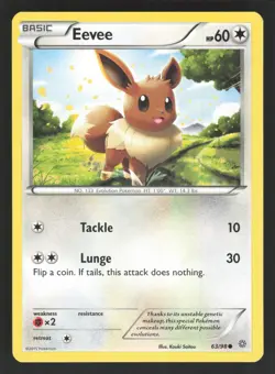 Eevee 63/98 Pokemon TCG XY - Ancient Origins LP - Image 1