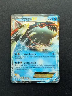NM Pokemon Kyogre EX Holo Card 26/108 Dark Explorers Extended Art - Image 1