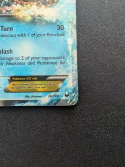 NM Pokemon Kyogre EX Holo Card 26/108 Dark Explorers Extended Art - Image 5