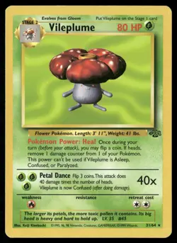 Vileplume 31/64 Rare Jungle Pokemon Unlimited Lightly Played - Image 1