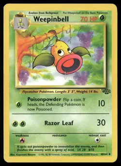 Weepinbell 48/64 Uncommon Jungle Pokemon Unlimited Lightly Played - Image 1