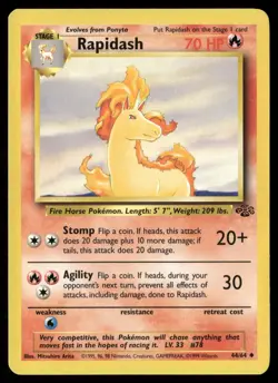 Rapidash 44/64 Uncommon Jungle Pokemon Unlimited Lightly Played - Image 1