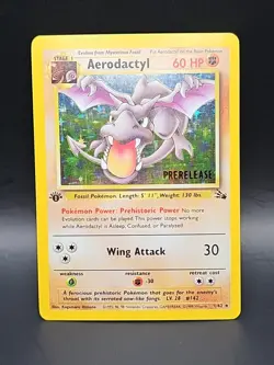 Pokemon Aerodactyl 1/62 Fossil Prerelease Promo Holo TCG Vintage WOTC LP - Image 1