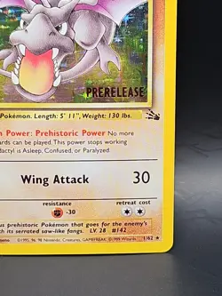 Pokemon Aerodactyl 1/62 Fossil Prerelease Promo Holo TCG Vintage WOTC LP - Image 5