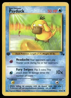 Psyduck 53/62 Common Fossil Pokemon 1st Edition Lightly Played - Image 1