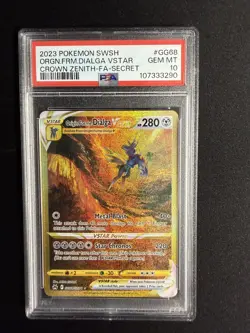 2023 Pokemon Sword Shield Crown Zenith GG68 Origin Forme Dialga VSTAR PSA 10 - Image 1