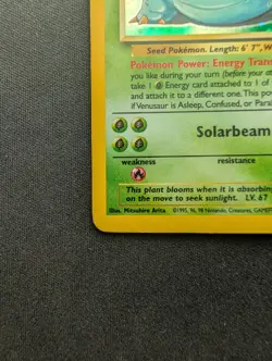 NM Pokemon Venusaur Holo Card 18/130 Base Set 2 2000 - Image 4