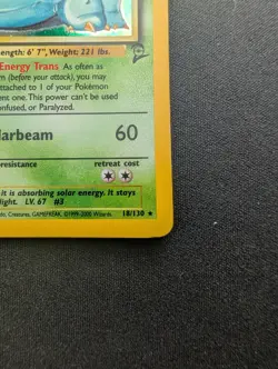 NM Pokemon Venusaur Holo Card 18/130 Base Set 2 2000 - Image 5