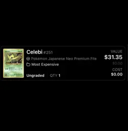 Nintendo Celebi #251 Neo Premium File 3 Promo Holo Japanese Pokemon Card - Image 3