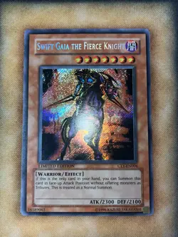 YUGIOH • SWIFT GAIA THE FIERCE KNIGHT • SECRET RARE • CT1-EN004 TIN PROMO - Image 1