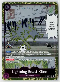 One Piece TCG OP15 Lightning Beast Kiten Dash Pack Alt Art Foil English NM - Image 1