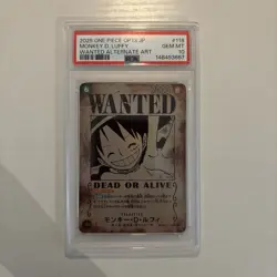 PSA 10 One Piece Monkey D. Luffy Wanted Alternate Art #118 OP13 Card - Image 1