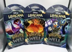 DISNEY LORCANA “WHISPERS IN THE WELL” , ART SET OF 3 BOOSTER PACKS, SEALED - Image 1